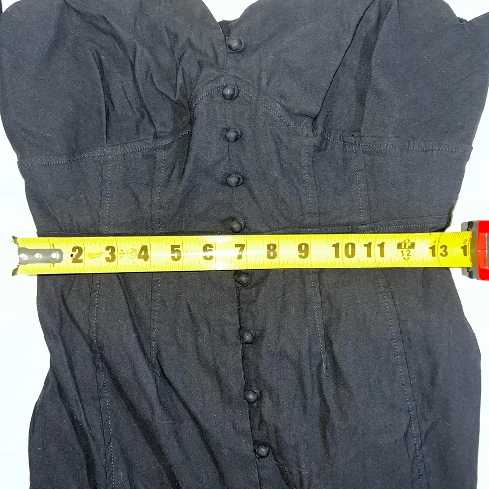 Anthropologie Womens Midi Dress Size 6 Black Preppy Party Celebration Front Slit - Picture 11 of 14